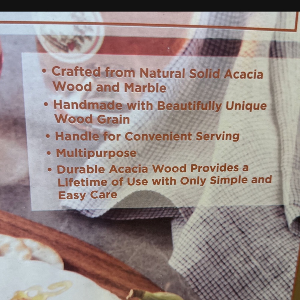 Wood and marble serving board